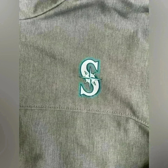 Columbia Mens Ascender Softshell Full Zip Jacket Graphite Seattle Mariners XL - Picture 7 of 14